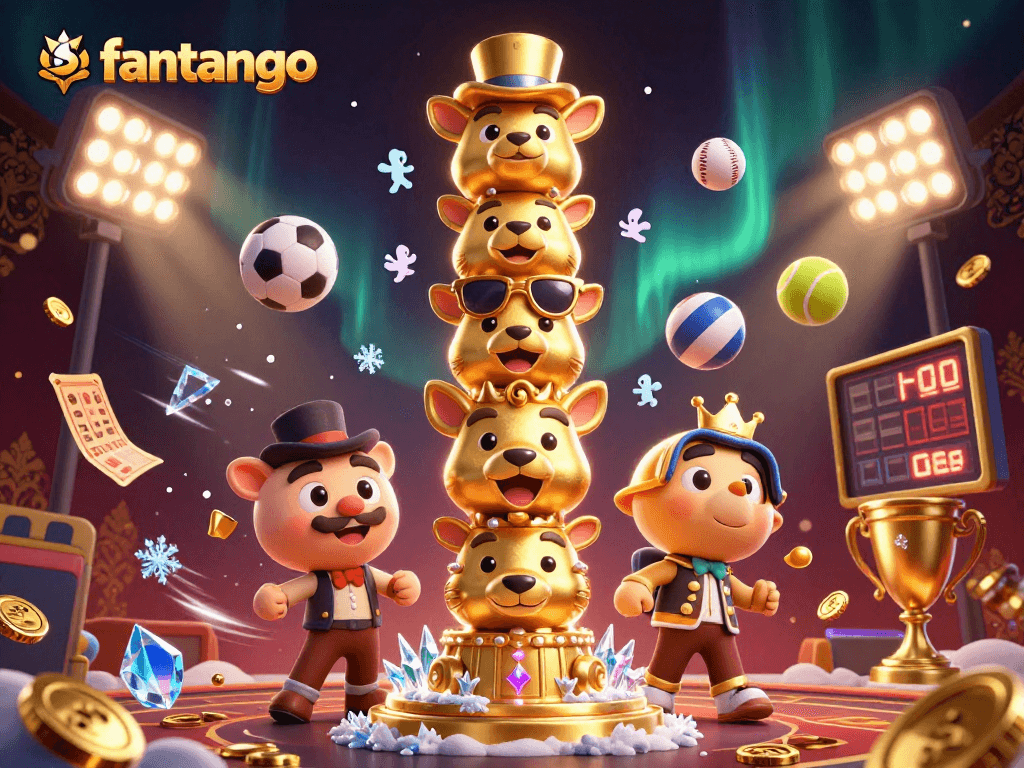 Engage with the thrilling world of fantango amidst energetic casino action and colorful sports elements.