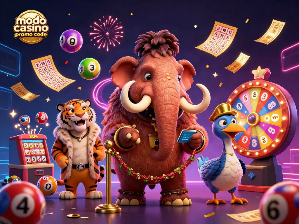 Engage with the vibrant world of Modo Casino Promo Code through lively characters and festive gaming elements.