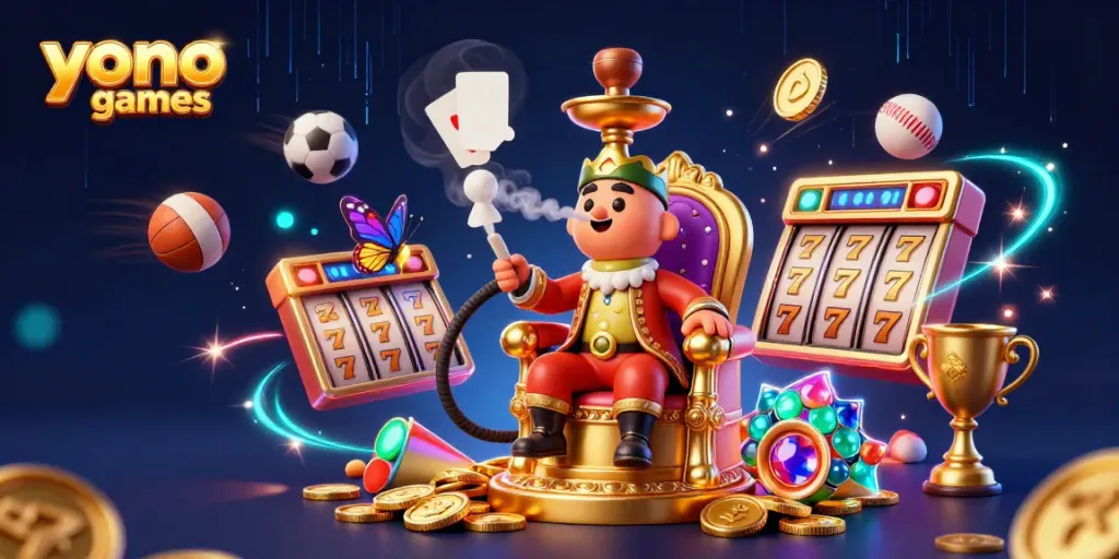 yono games slot machine scene with a caterpillar master, vibrant game elements, and dynamic atmosphere.