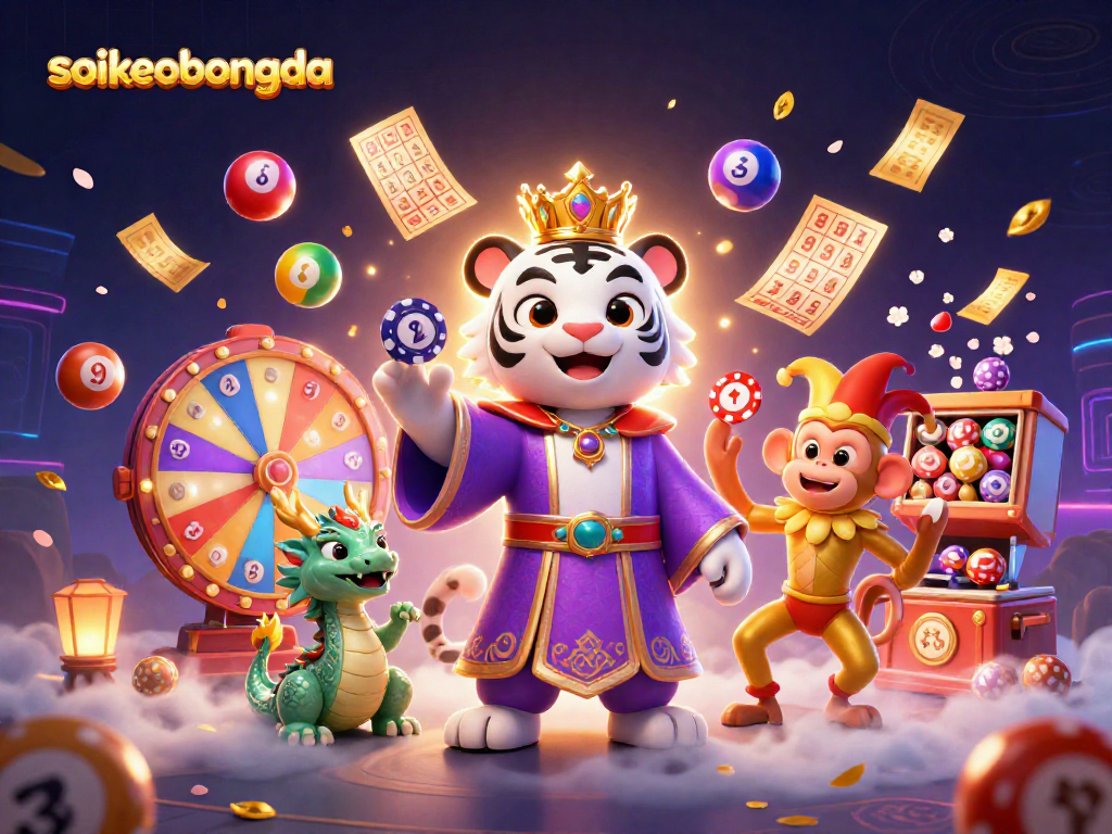 Experience the thrill of gambling with soikeobongda in a vibrant 3D casino scene.
