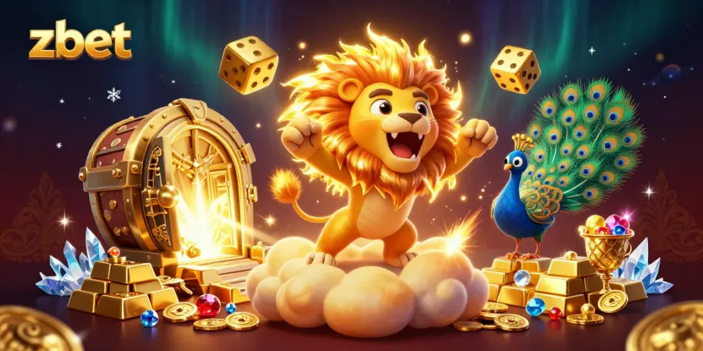 Play at zbet with thrilling games, featuring vibrant characters and lavish casino elements.
