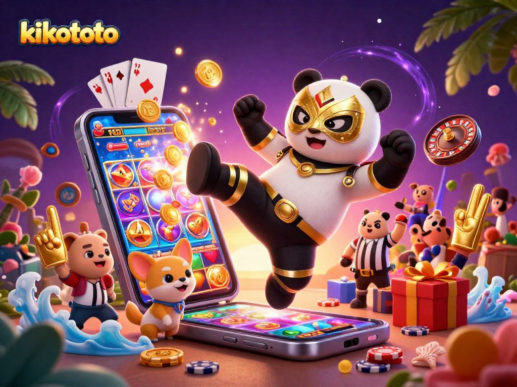 Rasakan keseruan bermain slot gacor di kikototo dengan panda pegulat terbang dan petunjuk kiper.