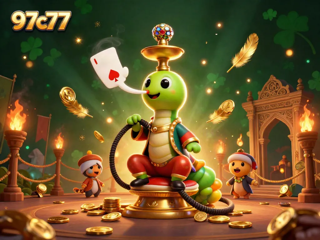 Experience the excitement of 97c77 with vibrant casino-themed 3D illustration.