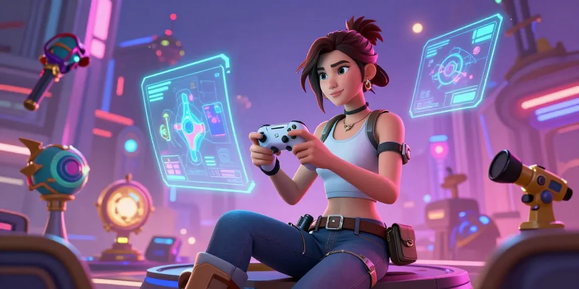 Female protagonist porn games depicted in vibrant digital gaming scene, showcasing interaction in a colorful, immersive environment.