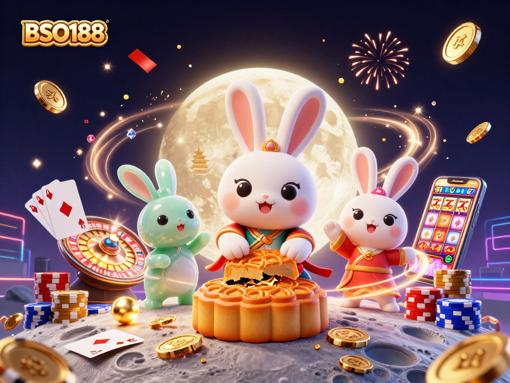 Engage in exciting casino fun with BSO188's vibrant animated scene showcasing games and luck.