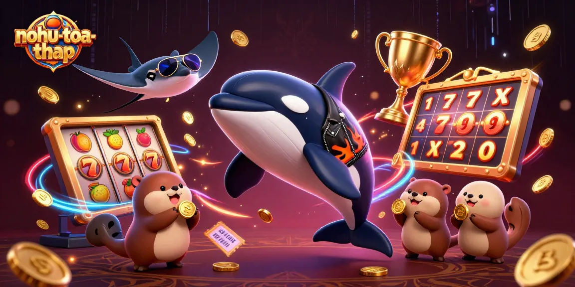 Experience the thrills of nohu-toa-thap with golden coins and animated slot themes.