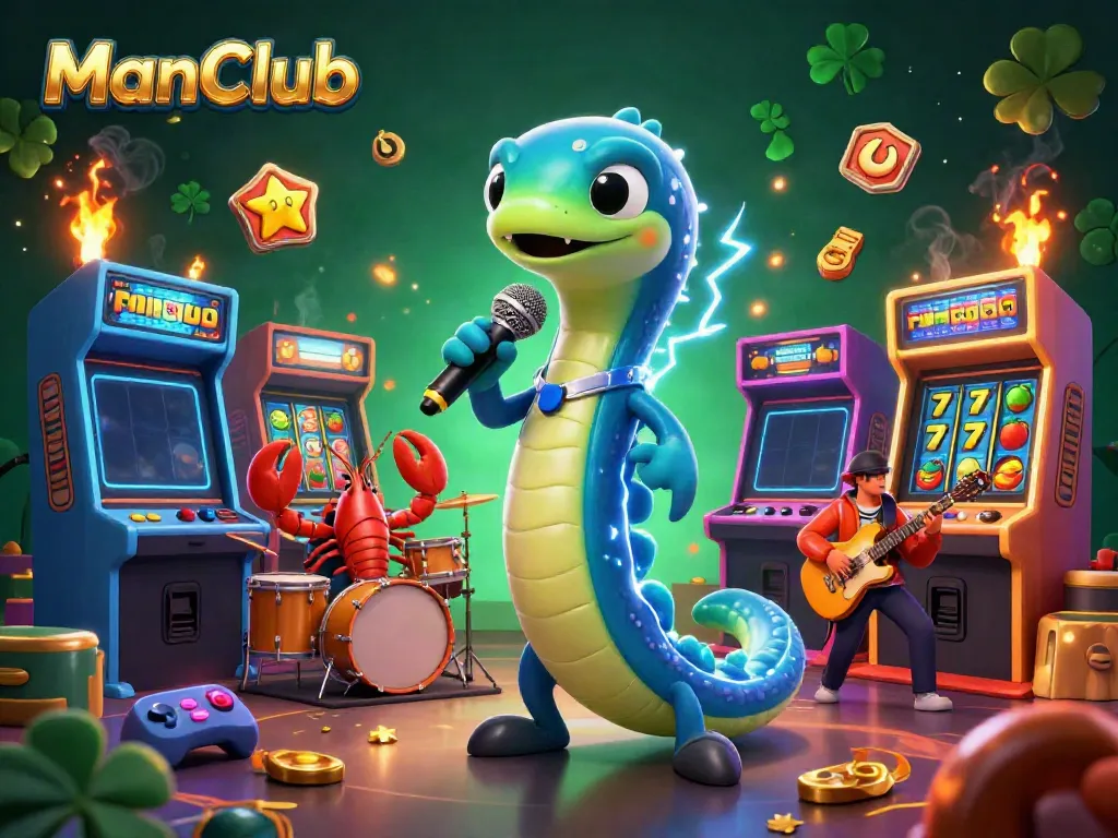 Engage in vibrant gaming at ManClub's underwater casino with 3D characters & lively arcade elements.