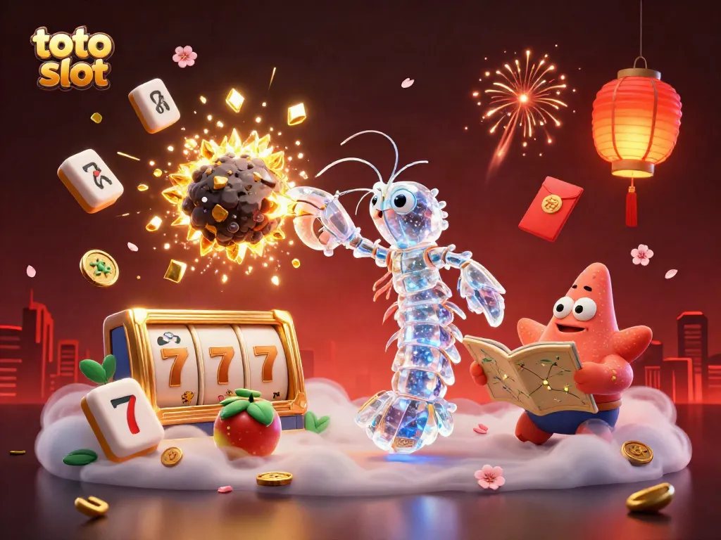 Engage with exciting toto slot games through vibrant animations of cosmic characters and rich casino elements.