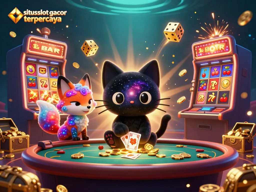 Experience the excitement of situs slot gacor terpercaya with vibrant illustrations of casino games.