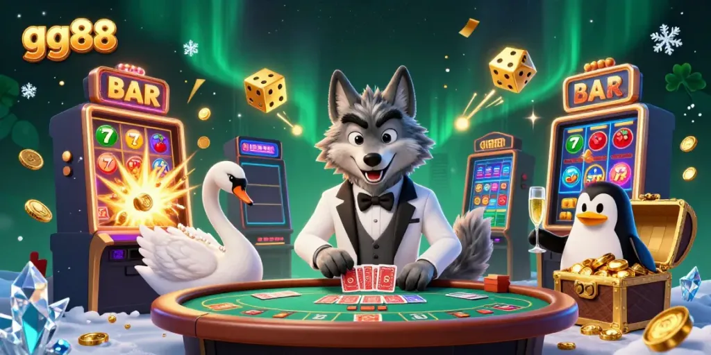 Experience thrilling wins with gg88 at a vibrant baccarat table featuring interactive characters.
